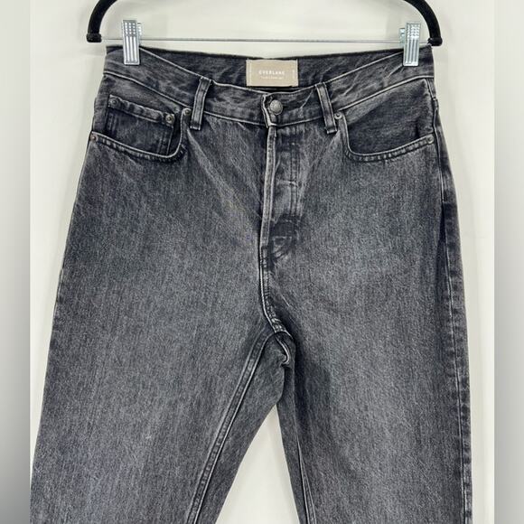 Everlane The 90’s Cheeky Jean Cropped Ankle Raw Hem Frayed Edge Black Gray 27 - Picture 9 of 15